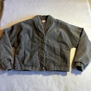 Rhythm Womens Jacket XS Gray Cotton Button Up Bomber Style "Made for Adventure"